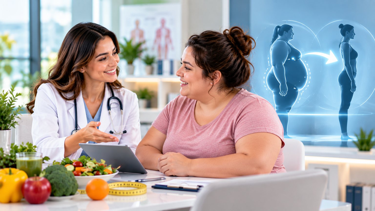 A doctor discussing a weight-loss plan with a patient
